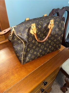 Louis Vuitton Monogram Canvas Brown & Tan Duffel Bag